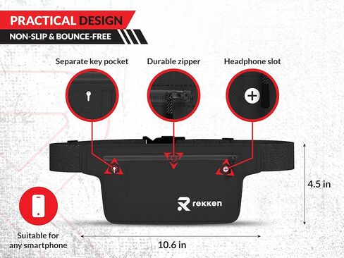 حقيبة فاني للجري - حقيبة فاني للنساء بتصميم عملي - حقيبة حزام مضادة للانزلاق ومقاومة للماء للرجال - حزام خصر للجري خالٍ من الارتداد مع حزام قابل للتعديل - حقيبة فاني رياضية خفيفة الوزن in Kuwait