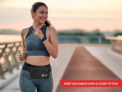 حقيبة فاني للجري - حقيبة فاني للنساء بتصميم عملي - حقيبة حزام مضادة للانزلاق ومقاومة للماء للرجال - حزام خصر للجري خالٍ من الارتداد مع حزام قابل للتعديل - حقيبة فاني رياضية خفيفة الوزن in Kuwait