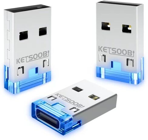 5-Pack USB A Male to Type C Female Adapter, Converter with Blue LED, Compatible with iPhone 15/14 Pro Max, Samsung Galaxy S22 in Kuwait