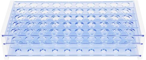 Test Tube Rack, 3-Tier Detachable Blue Plastic Test Tube Rack Tube Holder Stand Rack for Laboratory Scientific Experiments, 0.63 in 50-Place in Saudi Arabia