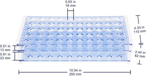 Test Tube Rack, 3-Tier Detachable Blue Plastic Test Tube Rack Tube Holder Stand Rack for Laboratory Scientific Experiments, 0.63 in 50-Place in Saudi Arabia