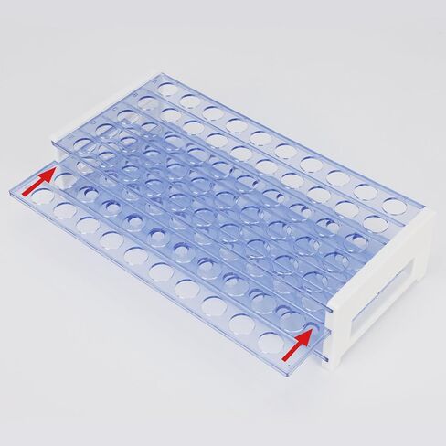 Test Tube Rack, 3-Tier Detachable Blue Plastic Test Tube Rack Tube Holder Stand Rack for Laboratory Scientific Experiments, 0.63 in 50-Place in Saudi Arabia