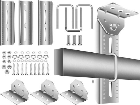 4 قطع 8 بوصات مجموعة دعامة علوية دوارة مجلفنة مع أدوات لـ 3 بوصة × 2 بوصة، 2 بوصة × 2 بوصة، 1.5 بوصة × 2 بوصة، دعامة علوية دوارة لدعامات مقطورة القارب ومسامير على شكل حرف U مربعة in Kuwait