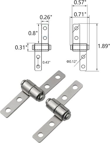 MY MIRONEY 2 Sets 360 Degree Torque Hinge Carbon Steel Torque Shaft Hinge Hardware Torque Friction Type Positioning Hinges with Screws, 0.5N.m, Large in Kuwait