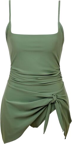 RXRXCOCO Womens One Piece Swimsuits with Skirt Square Neck Swimdress Tummy Control Bathing Suit Dress in Saudi Arabia