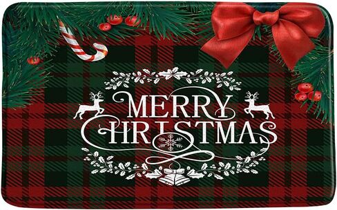 Sunhe 3 Piece Christmas Gnome Bath Mat Sets Cute Gnome Folklore Elves Red Black Buffalo Plaid Pine Twig Xmas Balls Winter Holiday Bathroom Rug,Toilet Seat Cover,U-Shaped Floor Mat in Saudi Arabia