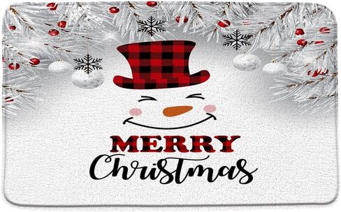Sunhe 3 Piece Christmas Gnome Bath Mat Sets Cute Gnome Folklore Elves Red Black Buffalo Plaid Pine Twig Xmas Balls Winter Holiday Bathroom Rug,Toilet Seat Cover,U-Shaped Floor Mat in Saudi Arabia