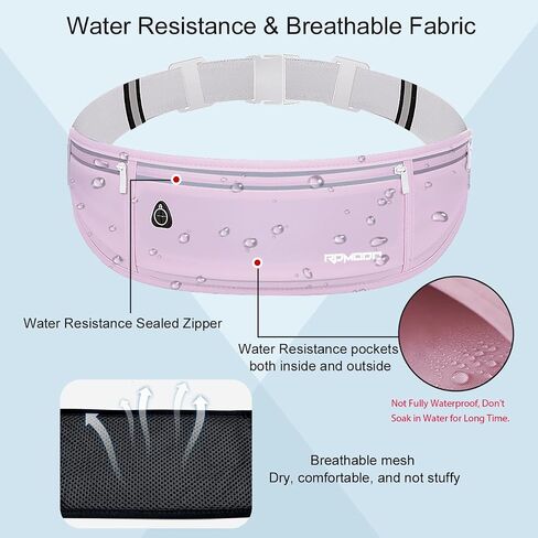 Running Fanny Pack for Women, Running Belts for Men, Water Resistant Waist Pack, Large Capacity Phone Pouch，Adjustable Bounce Free Phone Holder for Running Walking Hiking Cards Key Light Purple in Saudi Arabia