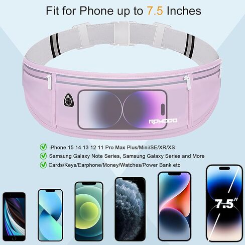 Running Fanny Pack for Women, Running Belts for Men, Water Resistant Waist Pack, Large Capacity Phone Pouch，Adjustable Bounce Free Phone Holder for Running Walking Hiking Cards Key Light Purple in Saudi Arabia