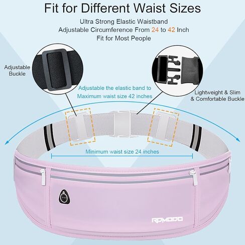 Running Fanny Pack for Women, Running Belts for Men, Water Resistant Waist Pack, Large Capacity Phone Pouch，Adjustable Bounce Free Phone Holder for Running Walking Hiking Cards Key Light Purple in Saudi Arabia