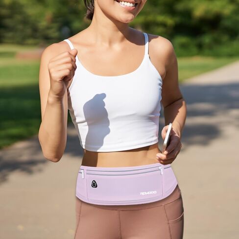 Running Fanny Pack for Women, Running Belts for Men, Water Resistant Waist Pack, Large Capacity Phone Pouch，Adjustable Bounce Free Phone Holder for Running Walking Hiking Cards Key Light Purple in Saudi Arabia