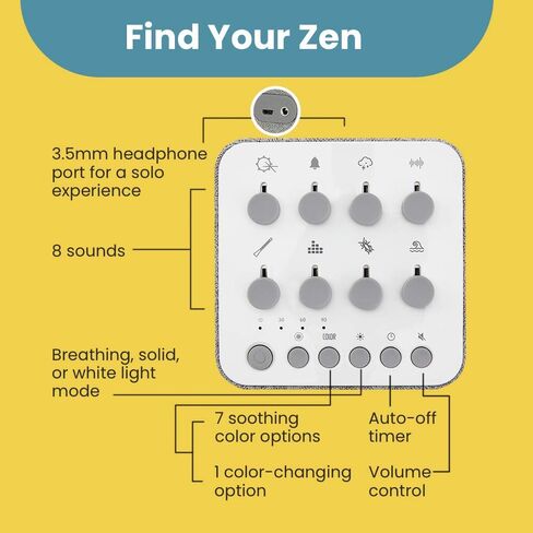 Make Lemonade Analog Zen Mixer Sound Machine with 8 Mixable Sounds and Night-Light; Portable White Noise for Sleep and Meditation; Office and Dorm Essential; Rechargeable with Timer and Headphone Port in Saudi Arabia