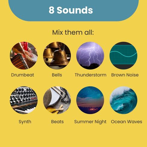 Make Lemonade Analog Zen Mixer Sound Machine with 8 Mixable Sounds and Night-Light; Portable White Noise for Sleep and Meditation; Office and Dorm Essential; Rechargeable with Timer and Headphone Port in Saudi Arabia
