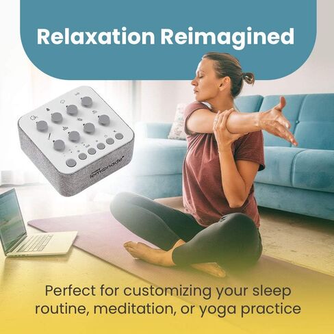 Make Lemonade Analog Zen Mixer Sound Machine with 8 Mixable Sounds and Night-Light; Portable White Noise for Sleep and Meditation; Office and Dorm Essential; Rechargeable with Timer and Headphone Port in Saudi Arabia