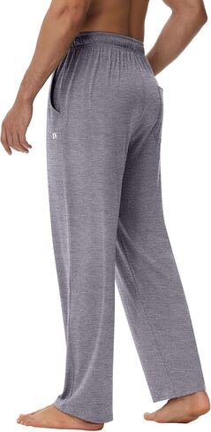 Neer 3 Pack Men's Yoga Sweatpants, Athletic Lounge Drawstring Sweat Pants Loose Workout Open Bottom Jogger Pants with Pockets in Saudi Arabia