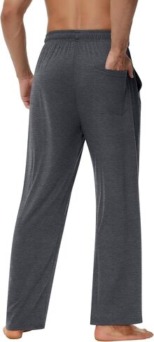 Neer 3 Pack Men's Yoga Sweatpants, Athletic Lounge Drawstring Sweat Pants Loose Workout Open Bottom Jogger Pants with Pockets in Saudi Arabia