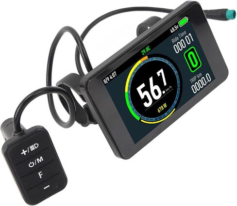 Dpofirs Electric Bike LCD Display Meter T8, 24V 36V 48V 52V 60V 72V E Bike Display Meter Control Panel, Large Screen Speedometer Bike Computer for Various Communication Protocols in Saudi Arabia