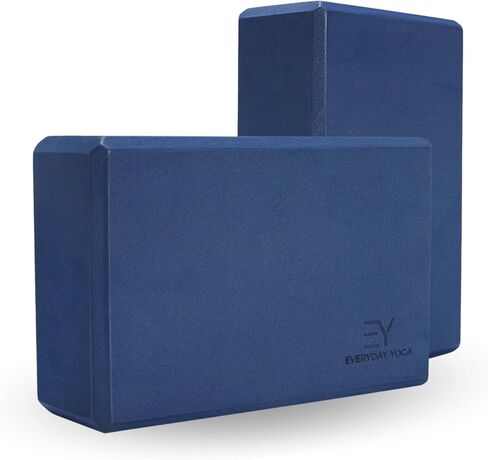 Everyday Yoga Foam Block and Yoga Strap Set, Soft Non-Slip Surface for Stability, Balance, and Deepen Stretches - Ideal for Yoga, Pilates, and Meditation Accessories in Saudi Arabia