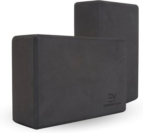 Everyday Yoga Foam Block and Yoga Strap Set, Soft Non-Slip Surface for Stability, Balance, and Deepen Stretches - Ideal for Yoga, Pilates, and Meditation Accessories in Saudi Arabia
