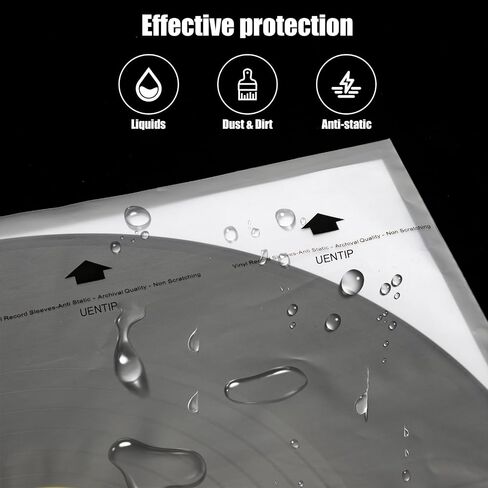 100-Pack Vinyl Sleeves Inner -12" Vinyl Record Protective Sleeves - Protect Your LP Albums from Scratches, Dirt & Dust - No-Acid Exterior Disc Cover (Inner Sleeves-Round Bottom) in Kuwait