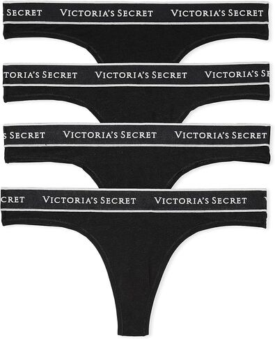 Victoria's Secret Cotton Logo Thong Panty Pack, Underwear for Women, 5 Pack, Spring Mix (S) in Saudi Arabia