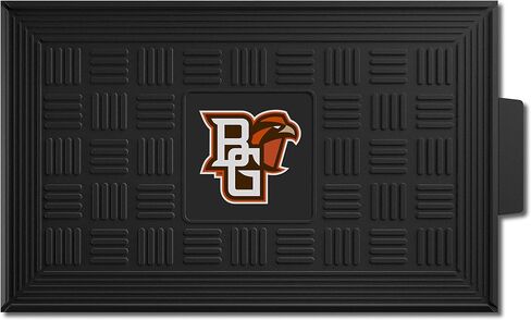 FANMATS 12460 Bowling Green Falcons Heavy Duty Vinyl Medallion Outdoor Door Mat - 19.5in. x 31in, Black in Saudi Arabia