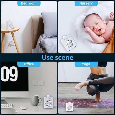 White Noise Machine with 20 Soothing Sounds Portable Sound Machine for Baby Adults White Noise Sound Machine|Hanging Rope|Headphone Jack|Timers|Memory Function Compact Size-Black in Saudi Arabia