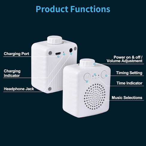 White Noise Machine with 20 Soothing Sounds Portable Sound Machine for Baby Adults White Noise Sound Machine|Hanging Rope|Headphone Jack|Timers|Memory Function Compact Size-Black in Saudi Arabia