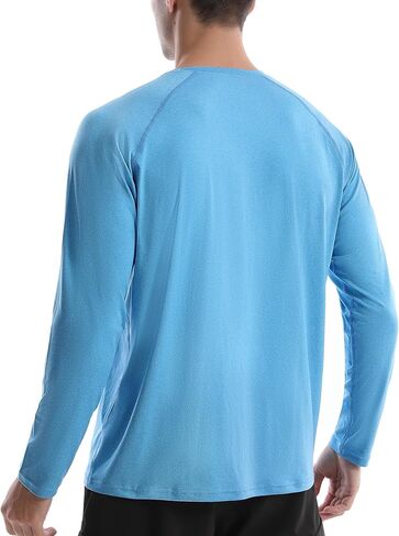 (الحجم: L) 2 حزمة من قمصان الحماية من أشعة الشمس فوق البنفسجية 50+ للرجال في الهواء الطلق بأكمام طويلة وعامل حماية من الشمس SPF للغوص والصيد والمشي لمسافات طويلة والسباحة in Kuwait