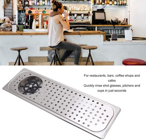 Glass Rinser, Countertop Commercial Pitcher Rinser, High Pressure Cup Washer, Stainless Steel Cup Washer with Drain Drip Tray Hose for Home Kitchen, Restaurant, Bar, Coffee in Saudi Arabia