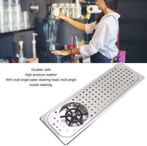 Glass Rinser, Countertop Commercial Pitcher Rinser, High Pressure Cup Washer, Stainless Steel Cup Washer with Drain Drip Tray Hose for Home Kitchen, Restaurant, Bar, Coffee in Saudi Arabia