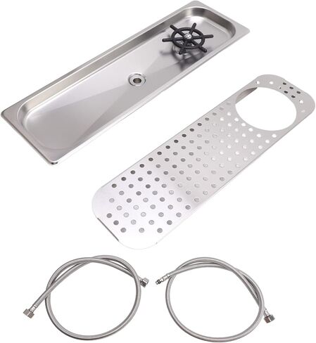 Glass Rinser, Countertop Commercial Pitcher Rinser, High Pressure Cup Washer, Stainless Steel Cup Washer with Drain Drip Tray Hose for Home Kitchen, Restaurant, Bar, Coffee in Saudi Arabia