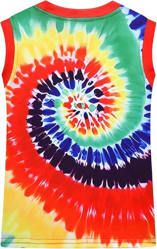 Boys 60s and 70s Colorful Basketball Jersey Halloween Outfit for Girls Hiippies Rainbow Sports Shirt in Saudi Arabia