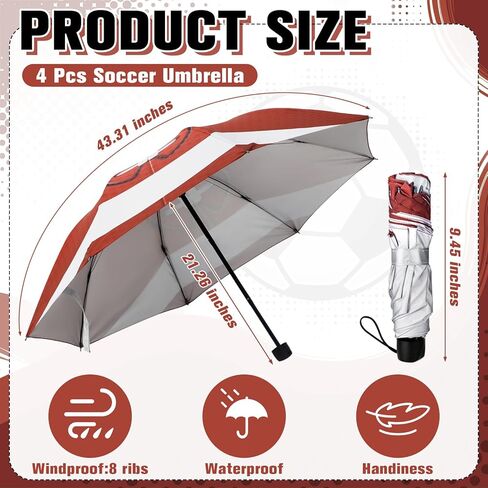4 قطع مظلة كرة القدم مظلة كرة رياضية مقاومة للرياح مظلة رياضية محمولة قابلة للطي لمحبي لاعبي كرة القدم الرجال والنساء هدايا المدرسة والجامعة لعبة كرة القدم السفر لوازم الشمس المطر in Kuwait