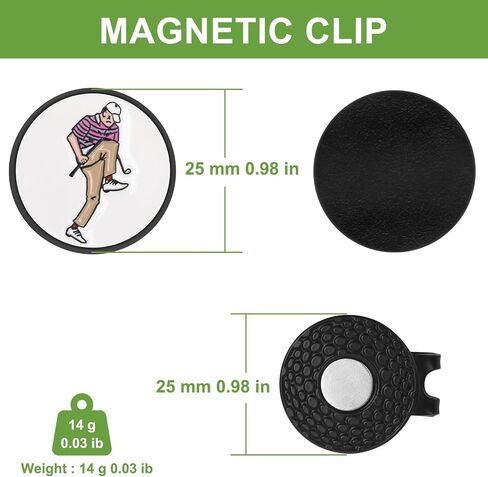 ZZHAO Golf Ball Marker Hat Clip Sets, Golf Accessories for Men, Funny Golf Accessories, Golf Gifts for Men 25 MM in Kuwait