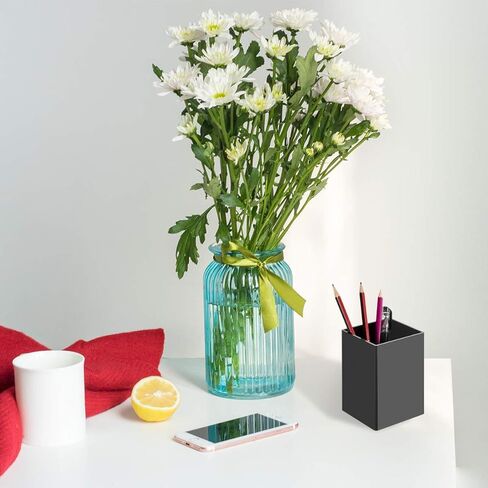 NIUBEE White Acrylic Pen Holder 4 Pack, Desktop Pencil Cup Stationery Organizer for Office Desk Accessory in Kuwait