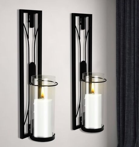 2PCS Wall Sconces Candle Holder, Modern Metal Wall Mounted Candle Holder, Hanging Candle Stand Decor for Living Room, Dining Room, Bedroom, Bathroom, (Not Include Candle) in Kuwait
