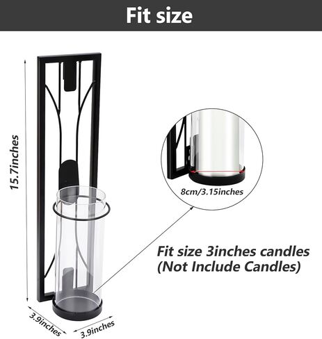 2PCS Wall Sconces Candle Holder, Modern Metal Wall Mounted Candle Holder, Hanging Candle Stand Decor for Living Room, Dining Room, Bedroom, Bathroom, (Not Include Candle) in Kuwait