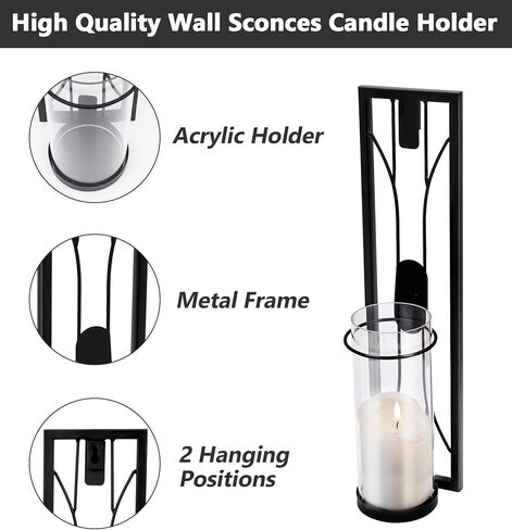 2PCS Wall Sconces Candle Holder, Modern Metal Wall Mounted Candle Holder, Hanging Candle Stand Decor for Living Room, Dining Room, Bedroom, Bathroom, (Not Include Candle) in Kuwait