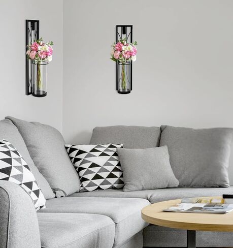 2PCS Wall Sconces Candle Holder, Modern Metal Wall Mounted Candle Holder, Hanging Candle Stand Decor for Living Room, Dining Room, Bedroom, Bathroom, (Not Include Candle) in Kuwait