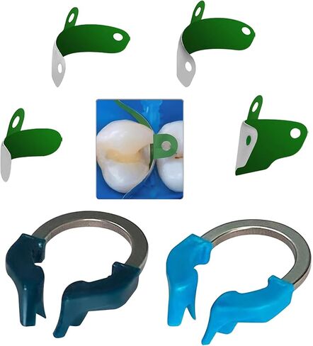 Dental Sectional Matrix System Set, Metal Matrix Bands with PTFE Non-Stick Coating Elastic, Dental NITI Metal Matrices Clamp Ring Tooth Repair Kits. (Set-C) in Saudi Arabia