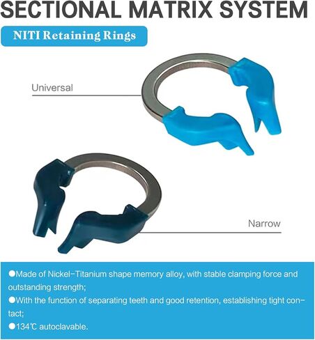 Dental Sectional Matrix System Set, Metal Matrix Bands with PTFE Non-Stick Coating Elastic, Dental NITI Metal Matrices Clamp Ring Tooth Repair Kits. (Set-C) in Saudi Arabia