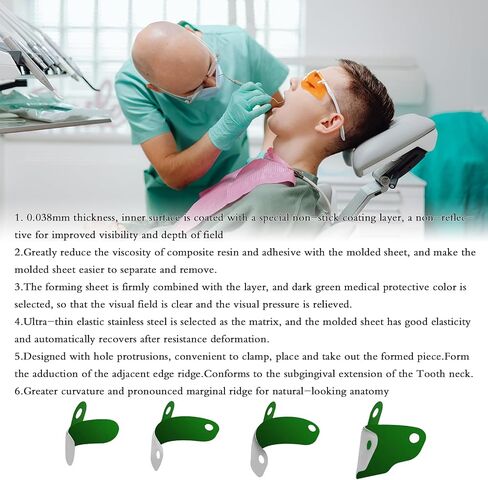 Dental Sectional Matrix System Set, Metal Matrix Bands with PTFE Non-Stick Coating Elastic, Dental NITI Metal Matrices Clamp Ring Tooth Repair Kits. (Set-C) in Saudi Arabia