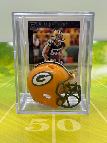 Green Bay Packers NFL Helmet Shadowbox w/Clay Matthews card in Saudi Arabia