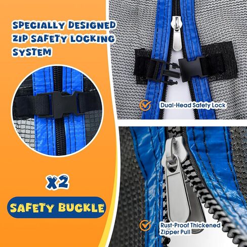 Trampoline Net Replacement 12 14 15 FT Trampoline Safety Net for Round Frame Trampoline Enclosure Net for 6 8 Straight Poles Trampoline Weather Resistant UV Resistant (Net Only Poles Not Included) in Saudi Arabia