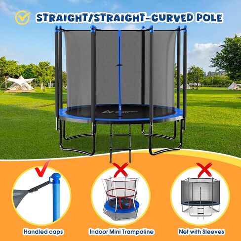 Trampoline Net Replacement 12 14 15 FT Trampoline Safety Net for Round Frame Trampoline Enclosure Net for 6 8 Straight Poles Trampoline Weather Resistant UV Resistant (Net Only Poles Not Included) in Saudi Arabia