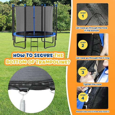 Trampoline Net Replacement 12 14 15 FT Trampoline Safety Net for Round Frame Trampoline Enclosure Net for 6 8 Straight Poles Trampoline Weather Resistant UV Resistant (Net Only Poles Not Included) in Saudi Arabia