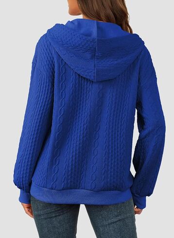 SHEWIN Women's Quarter Zip Hoodies Oversized Sweatshirt Long Sleeve Lightweight Pullover Tops in Saudi Arabia