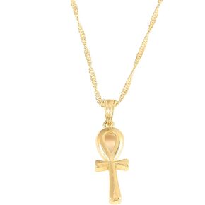 Egyptian Ankh Cross Jewelry Set Women Gold Color Charms Jewelry Girls Egypt Hieroglyphs Set