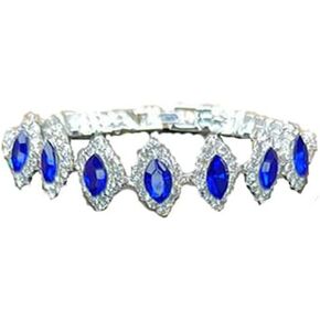 Bridal Wedding Necklace Earrings Set Silver Crystal Rhinestones Bridal Jewelry Accessories for Women and Girls